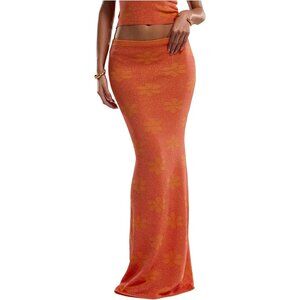 Fashionable Women's Bodycon Floral Maxi Skirt in Large Size for Comfort